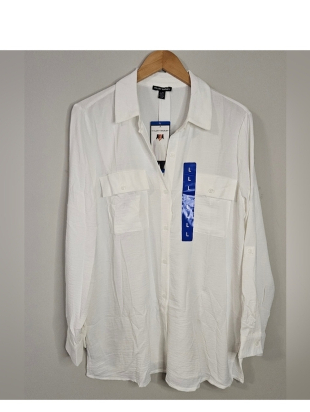 Hilary Radley Women's White Long-Sleeve Tunic Blouse - Picture 4 of 6